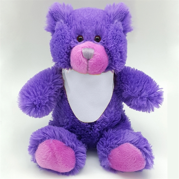 8" Bright Color Purple Bear - Image 2