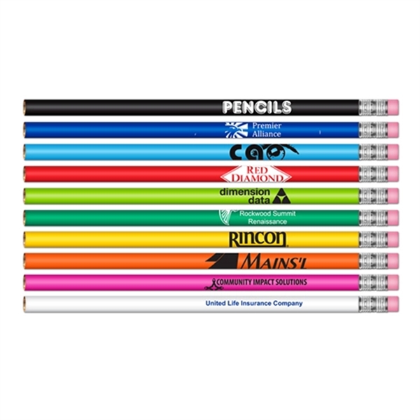 #2 HB Lead Pencil with Classic Colored Barrel & Pink Eraser - Image 1