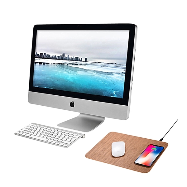 Qi Wireless Charger and Mouse Mat / Pad With Wood like look - Image 7