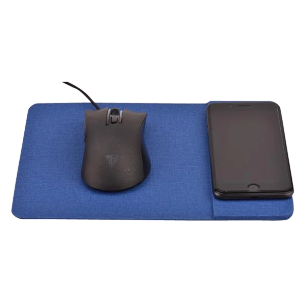 Qi Wireless Charger and Mouse Mat / Pad Textile Fabric - Image 1