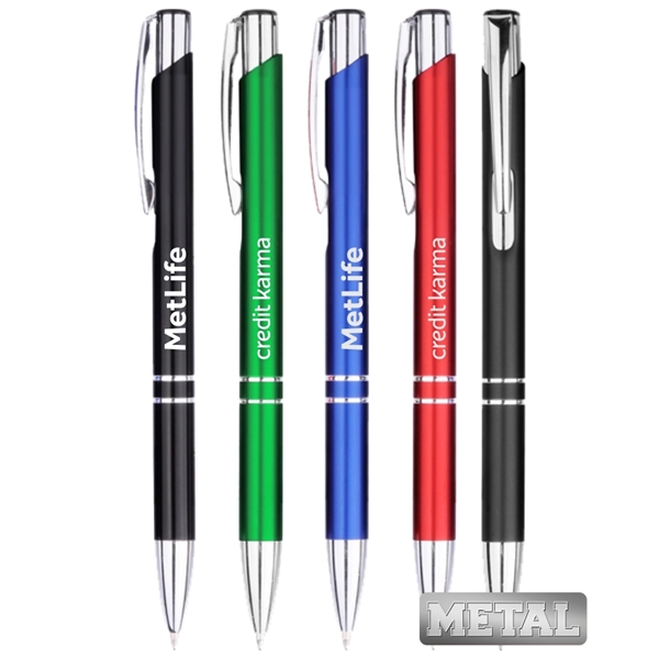 Union Printed, Promotional"Lucent" All Metal Click Pens - Image 1