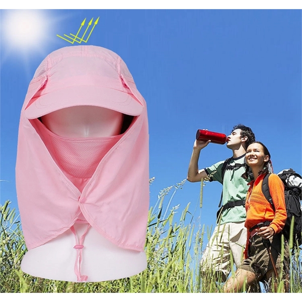 Sunscreen fishing hat with mask - Image 2