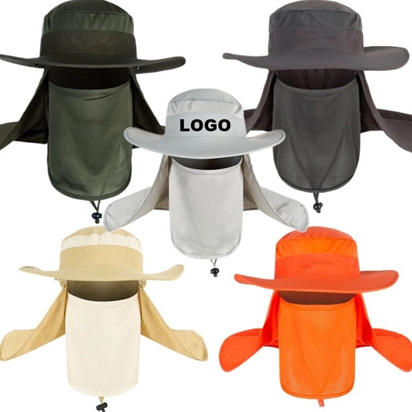 Fishing quick-drying hat with mask - Image 1