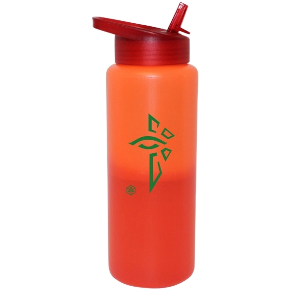32 oz. Mood Sports Bottle with Straw Cap Lid - Image 2