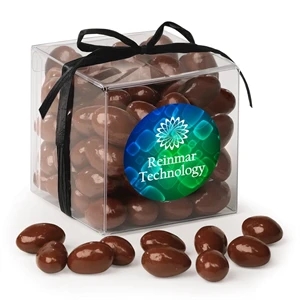 Chocolate Covered Almonds in Stylish Acetate Cube