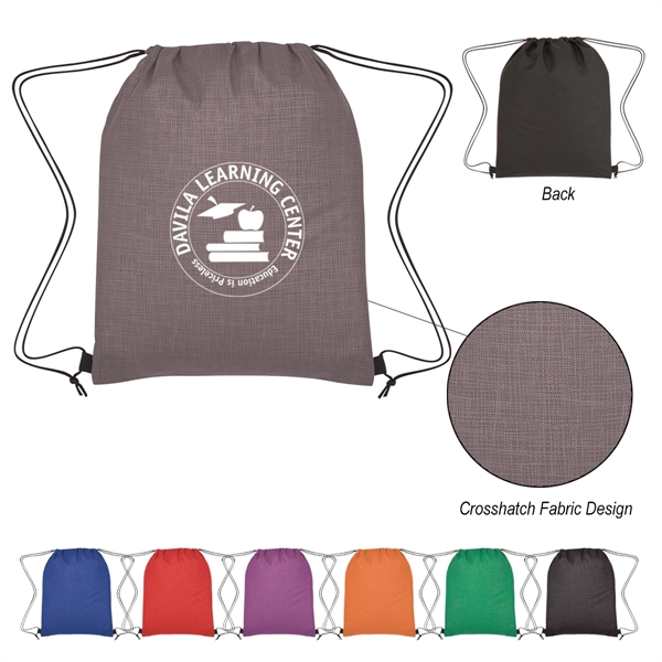 Crosshatch Non-Woven Drawstring Bag - Image 1