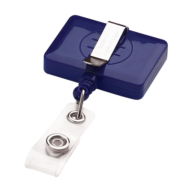 JUMBO Rectangle Retractable Badge Reel (solid, belt clip) - Image 2