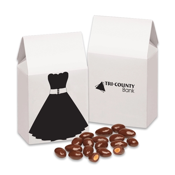 Chocolate Covered Almonds in Little Black Dress Gift Box