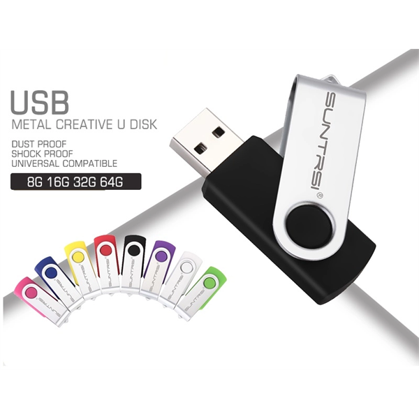 Twister Swivel USB flash drive w/ Metal clip - Image 1