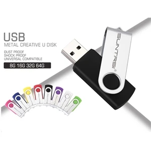 Twister Swivel USB flash drive w/ Metal clip