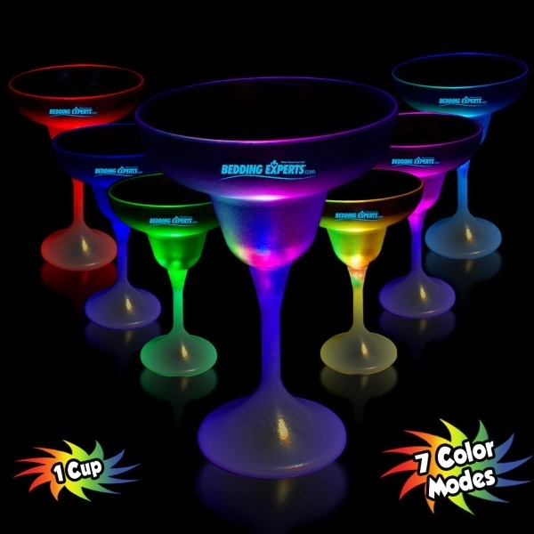 10 oz. LED Lighted Frosted Margarita Glass - Image 2