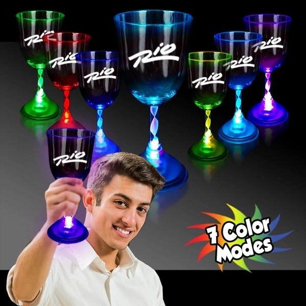 10 oz. Wine Glass with Multi-Color LED Lights - Image 1