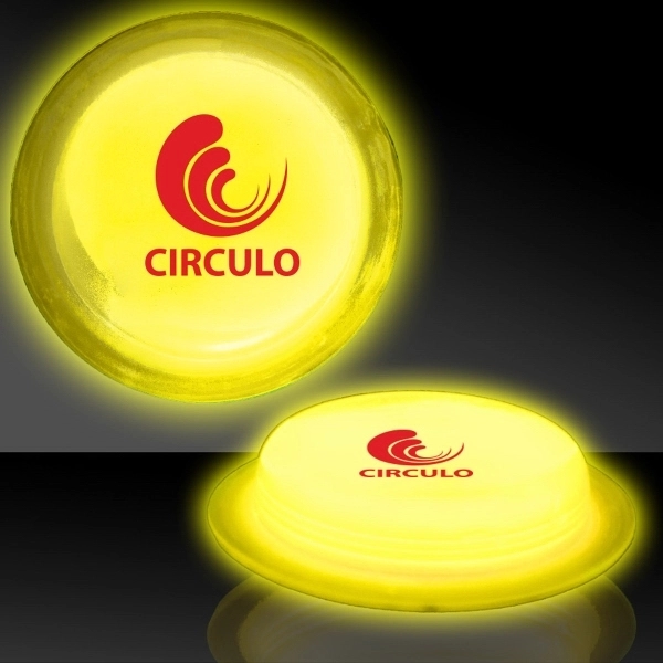 3" Self-Adhering Circle Shaped Light Up Glow Badge - Image 5