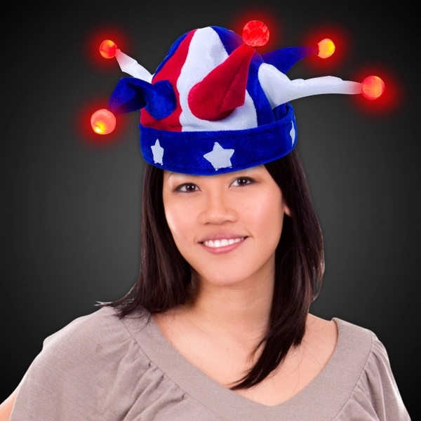 USA Jester LED Light Up Hat - Image 1