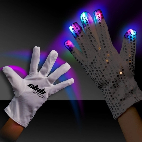 Light Up LED Glow Right Hand Rock Star Glove - Image 1