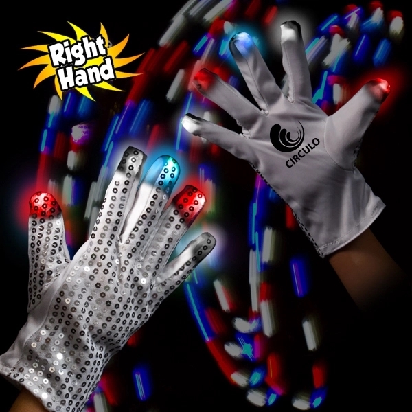 Light Up LED Glow Right Hand Rock Star Glove - Image 3