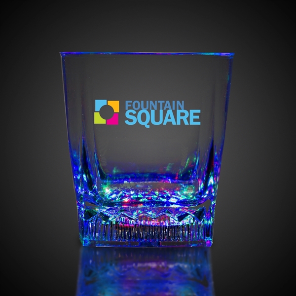 10 oz. Square Bottom LED Lighted Rocks Glass - Image 1