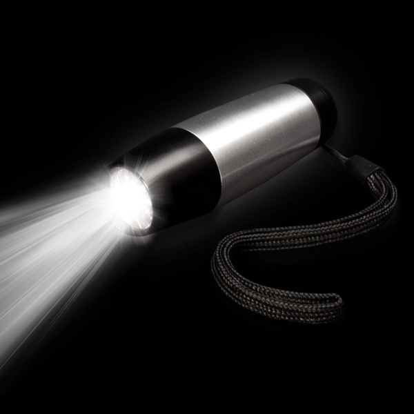 4" Tapered Metallic LED Flashlight - Image 2