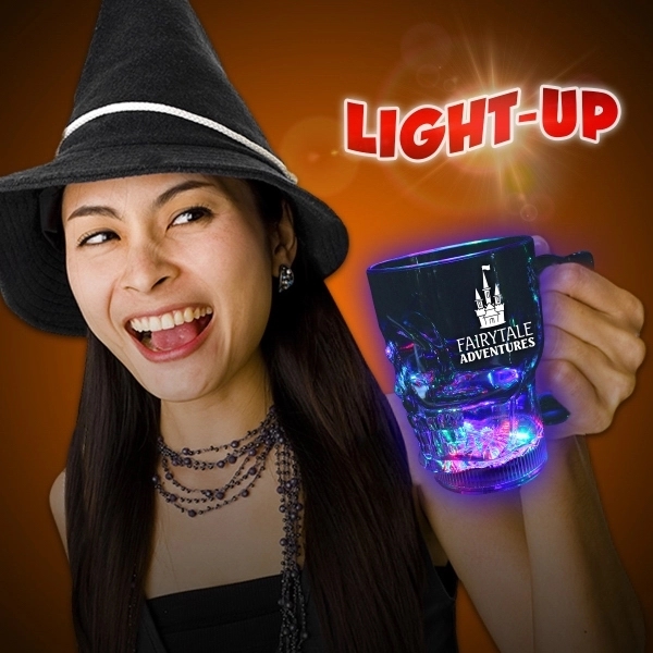 14 oz. Flashing LED Lighted Skull Cup - Image 2