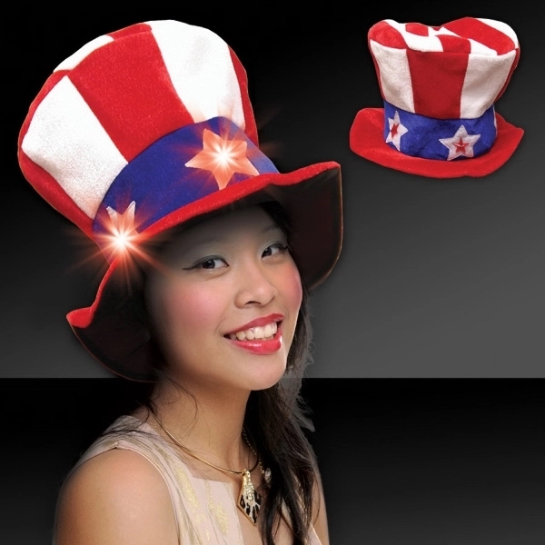 Flashing LED Uncle Sam Hat - Imprinted - Image 3