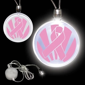 Pink Ribbon LED Pendant Necklace
