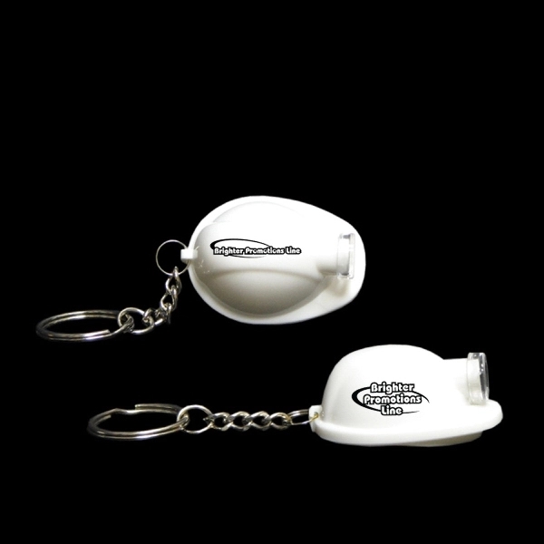 Safety Helmet LED Light Up Flashlight Keychain - Image 2