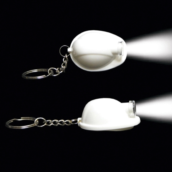 Safety Helmet LED Light Up Flashlight Keychain - Image 4