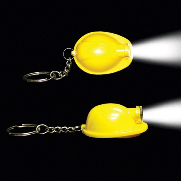 Safety Helmet LED Light Up Flashlight Keychain - Image 5