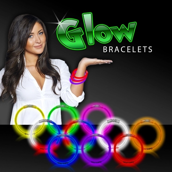 8" Triple Color Superior Light Up Glow Bracelet - Image 1