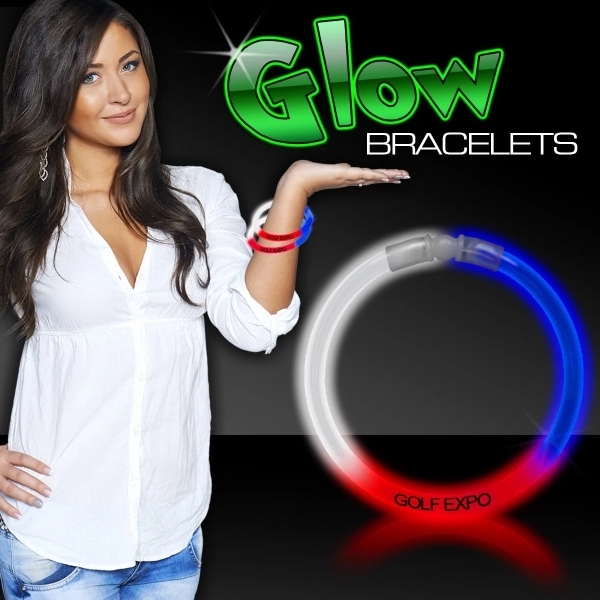 8" Triple Color Superior Light Up Glow Bracelet - Image 4