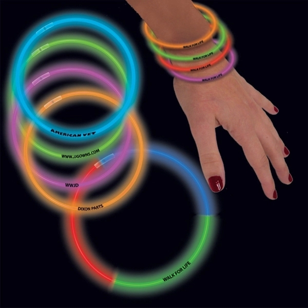 8" Triple Color Superior Light Up Glow Bracelet - Image 6