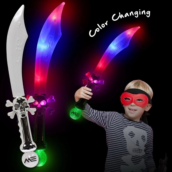 23" Pirate Sword with Flashing Color LED Lights - Image 1