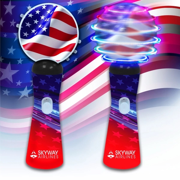 Patriotic LED 9" Coin Spinner Wand - Image 1