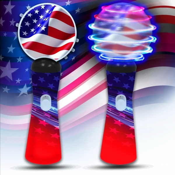 Patriotic LED 9" Coin Spinner Wand - Image 2