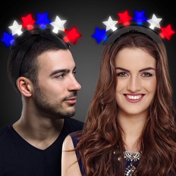 LED Patriotic Stars Headband - Image 1