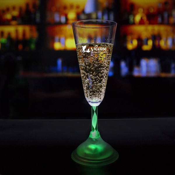 7 1/2 oz. Champagne Glass with Multi-Color LED Lights - Image 1