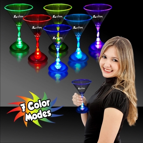 7.5 oz. Martini Glass with Multi-Color LED Lights - Image 1