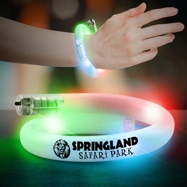 11" Coil Tube Bracelets w/Flashing LED Lights - Image 4