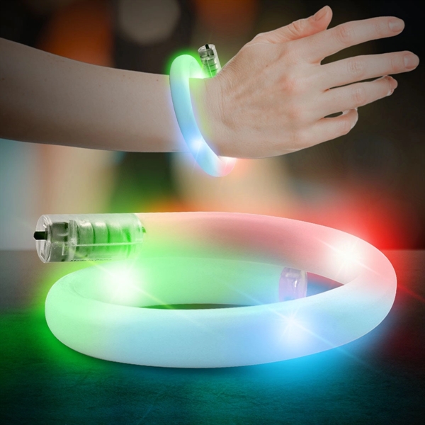 11" Coil Tube Bracelets w/Flashing LED Lights - Image 5