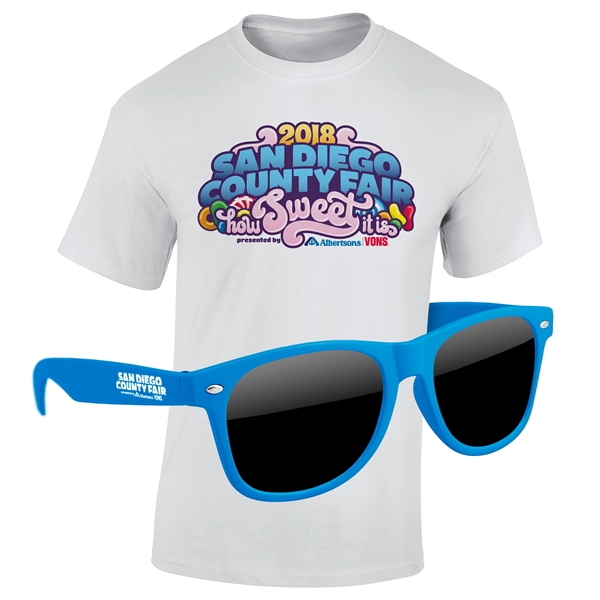 KIT: Full-Color DTG T-Shirt (Light) & Sunglasses (12x12in) - Image 1