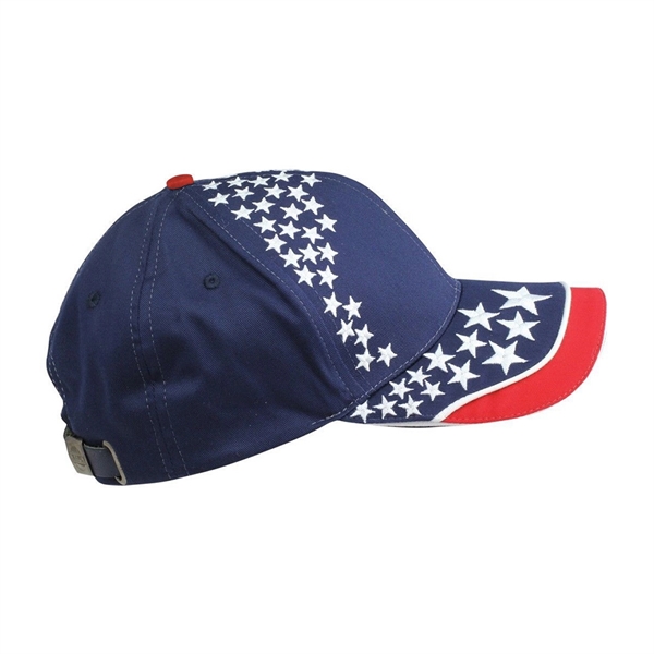 Cotton Twill 6 Panel Star Embroidered Cap - Image 3