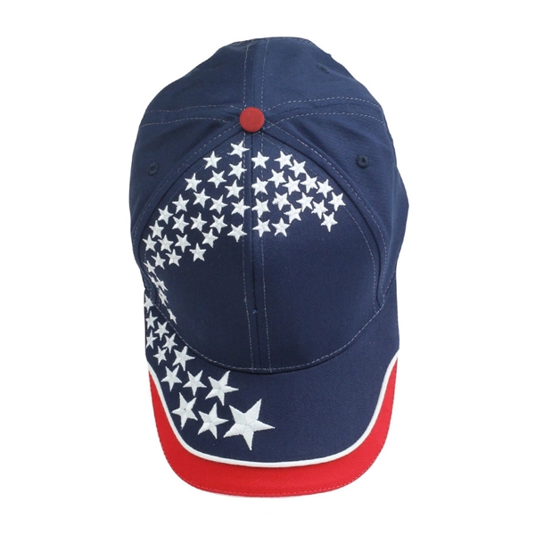 Cotton Twill 6 Panel Star Embroidered Cap - Image 4