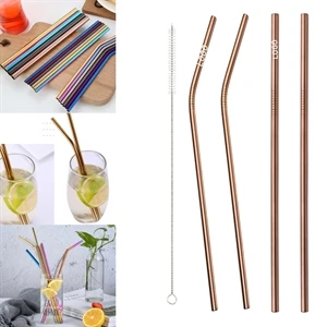 265mm Reusable Stainless Steel Straw With Brush
