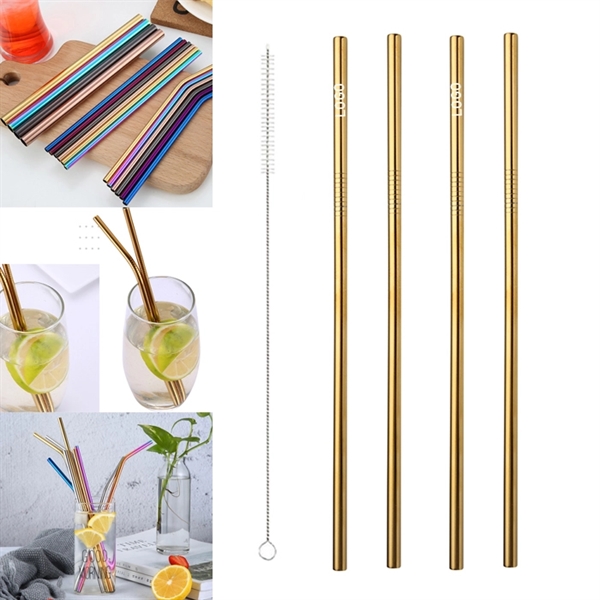 265mm Reusable Stainless Steel Straw With Brush - Image 3