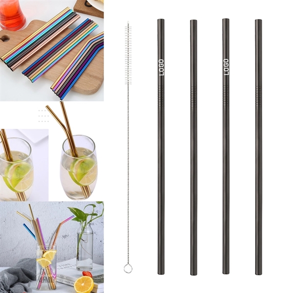 265mm Reusable Stainless Steel Straw With Brush - Image 4