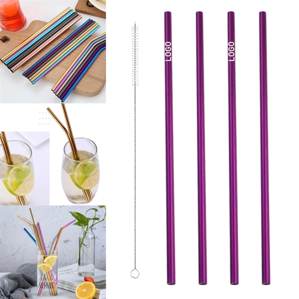265mm Reusable Stainless Steel Straw With Brush - Image 5