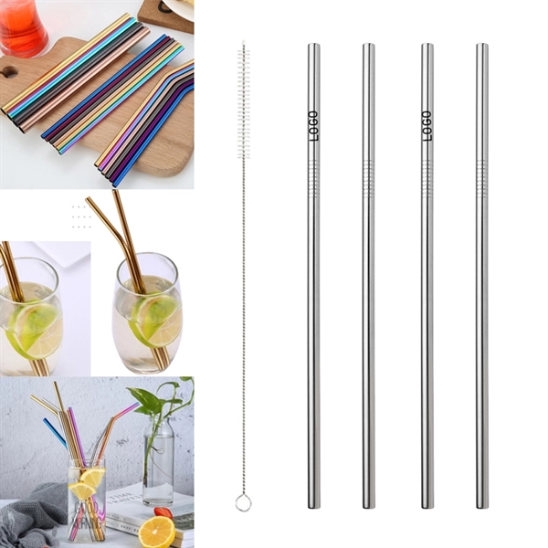 265mm Reusable Stainless Steel Straw With Brush - Image 8