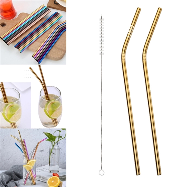 265mm Reusable Stainless Steel Straw With Brush - Image 3