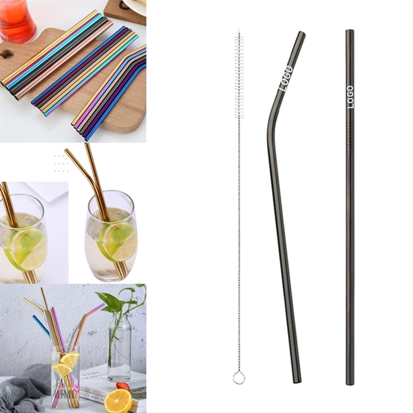 265mm Reusable Stainless Steel Straw With Brush - Image 4