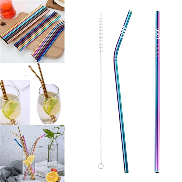 265mm Reusable Stainless Steel Straw With Brush - Image 6
